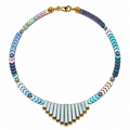 Collar hematite combinado perlas y abanico
