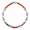 Collar hematite corazon con bolas colores y perlas
