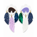 Pendientes Osos y plumas azul