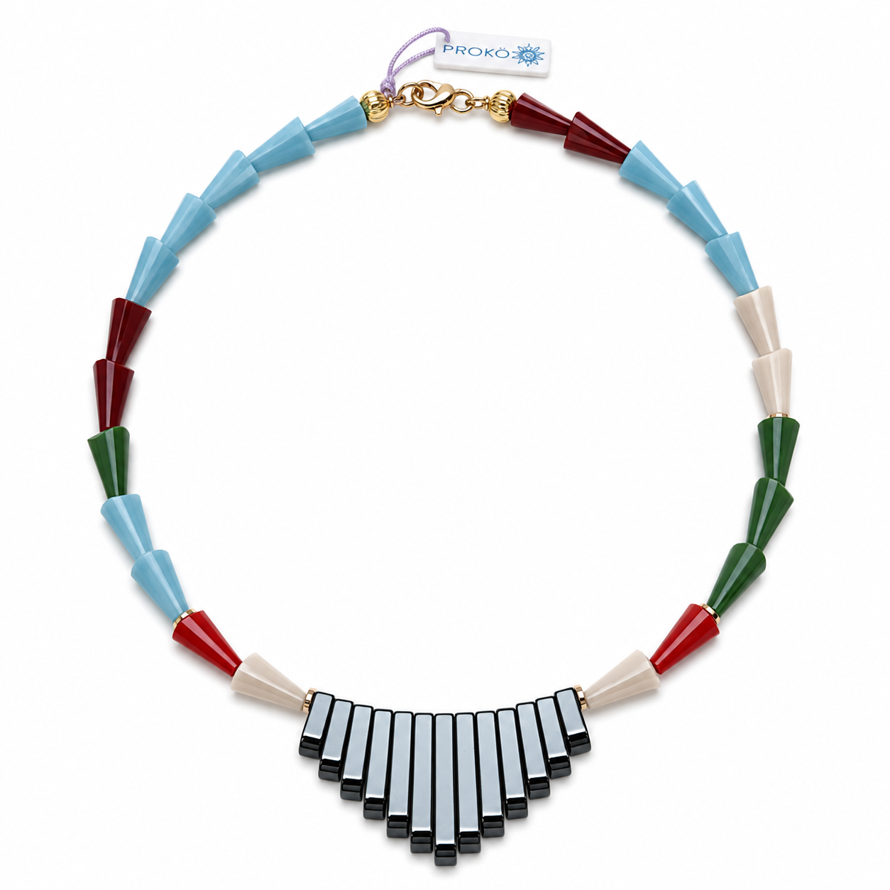 Collar hematite multicolor